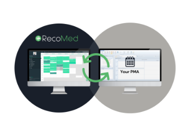 Image showing the integration between PMA and RecoMed